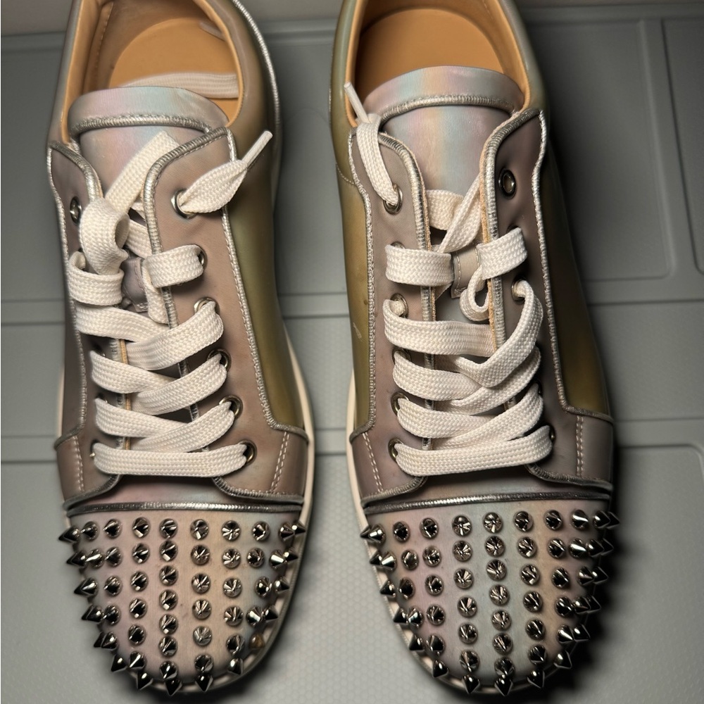 Christian Louboutin Iridescent Spiked Sneakers